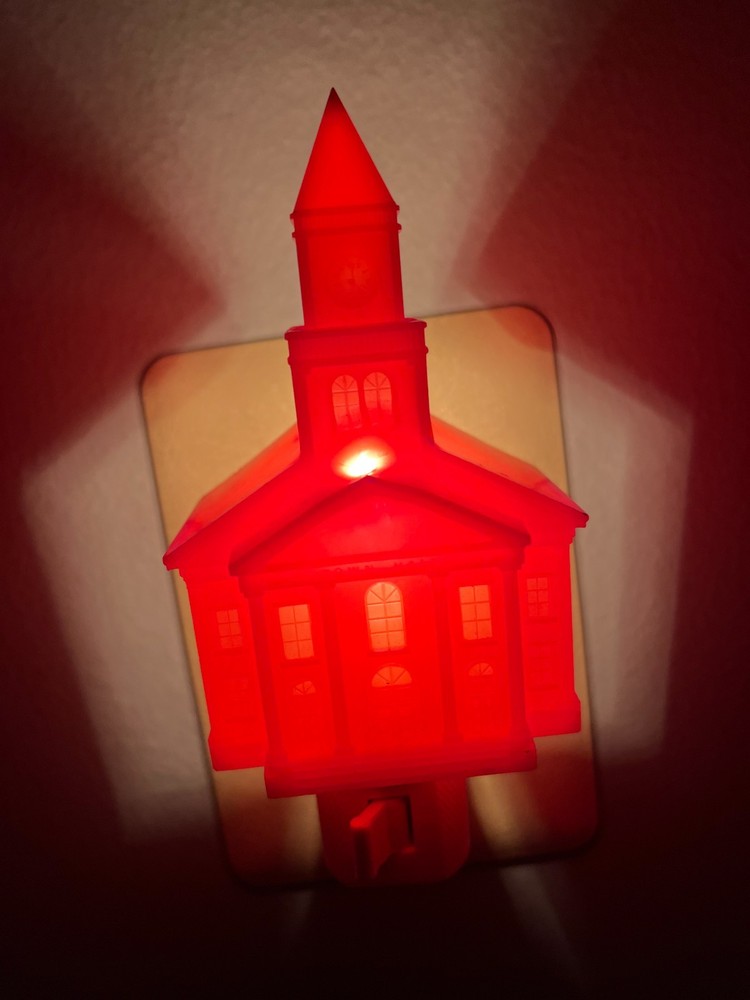 (5) Vintage Plastic Building Christmas Night Light Covers-Churches-Post Office