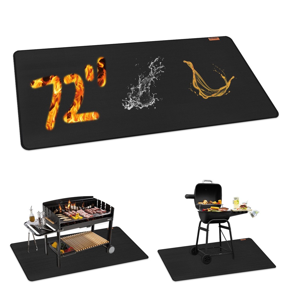 Fireproof Deck Cover Fire Mat Patio Lawn Deck Fire Resistant Pad under Grill