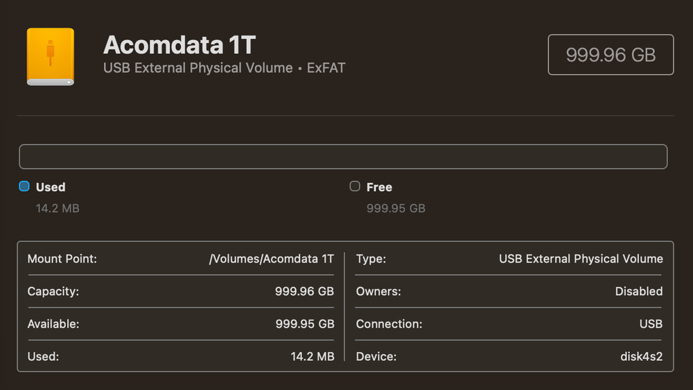 1TB HybridDrive External Hard Drive USB 2.0 / eSATA (Acomdata PDHD1000USE-72)