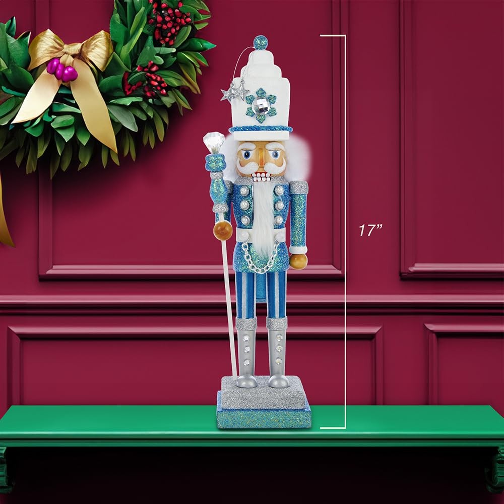 Kurt Adler Hollywood Nutcracker, 17-Inch, Turquoise/White