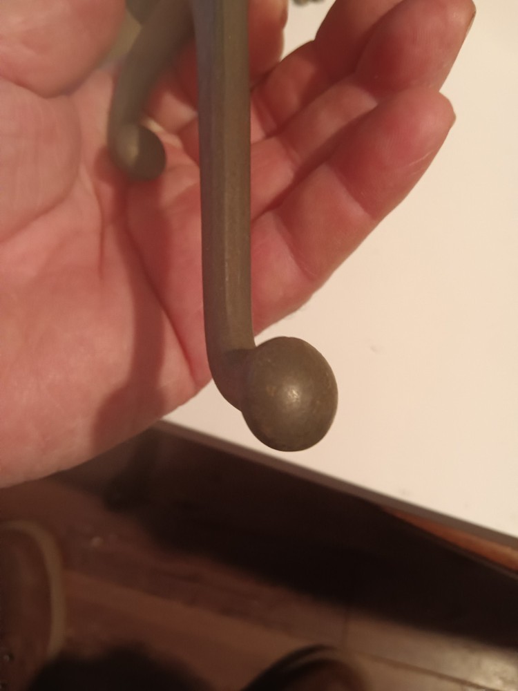 Vintage Solid Brass Coat Hook, Federal Style