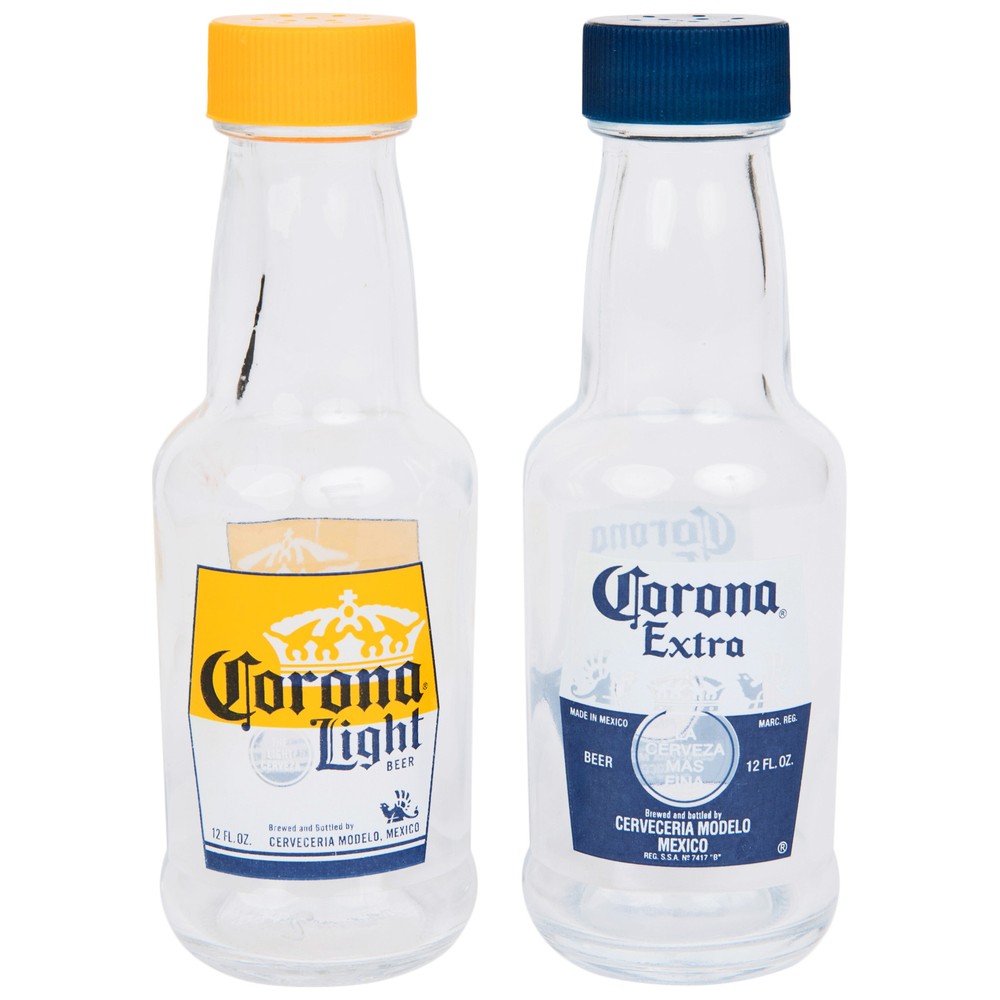 Corona Extra Salt & Pepper Mini Bottle Shaker Set Clear