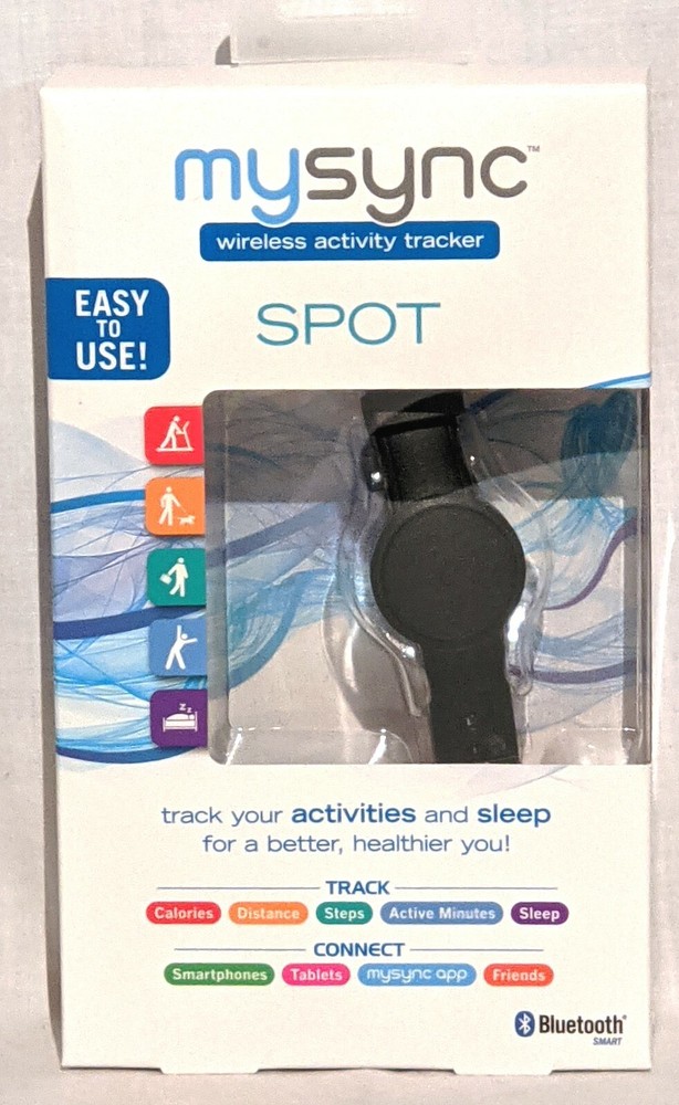 MySync Wireless Activity Tracker Band SPOT w/ Bluetooth Distance Minutes Sleep