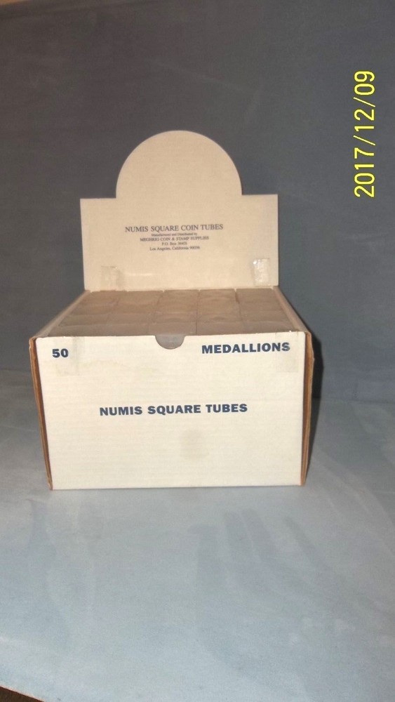 NEW--FOUR (4) Numis Square Coin Tubes-Medallion Size