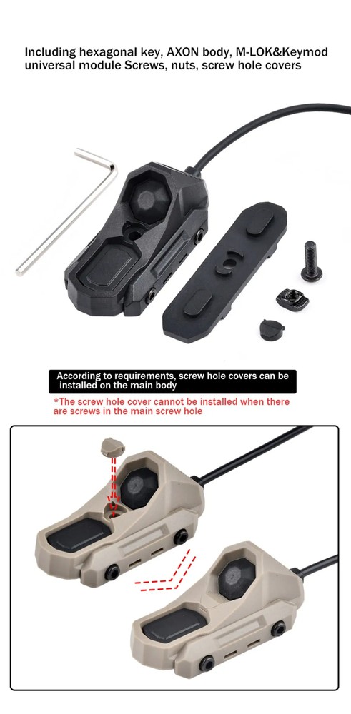 Tactical ModButton Remote Pressure Switch For SF Light Mlok Keymod Crane OGL Dot