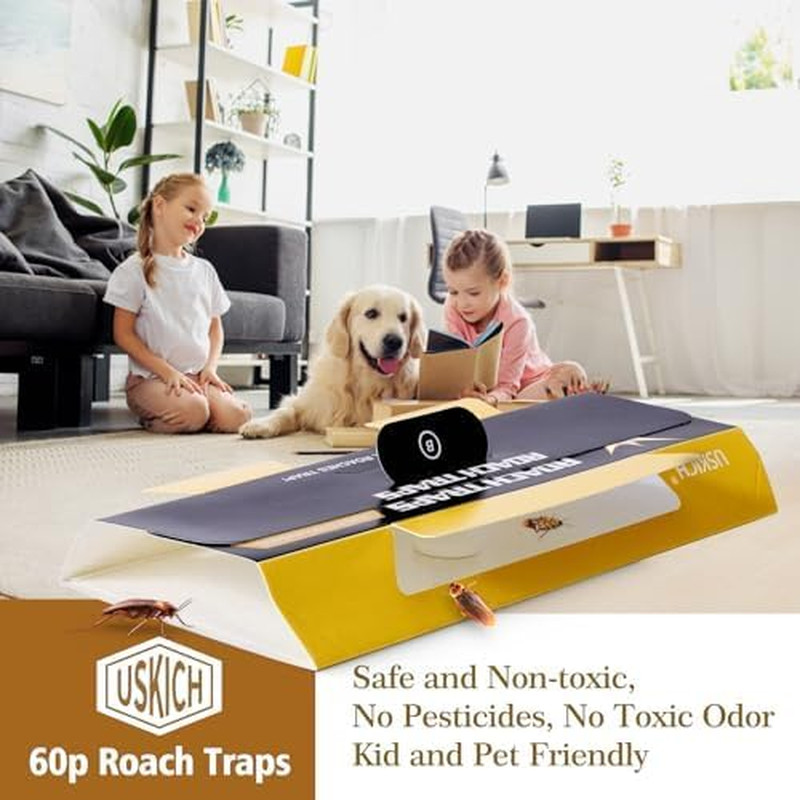 20 Pack Roach Traps, Cockroach Traps Indoor Home, Glue Roach Traps, Child & Pets