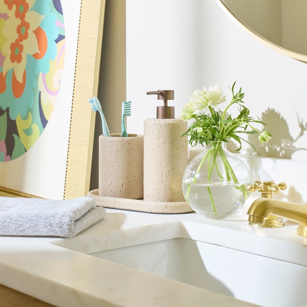 Faux Stone Toothbrush Holder