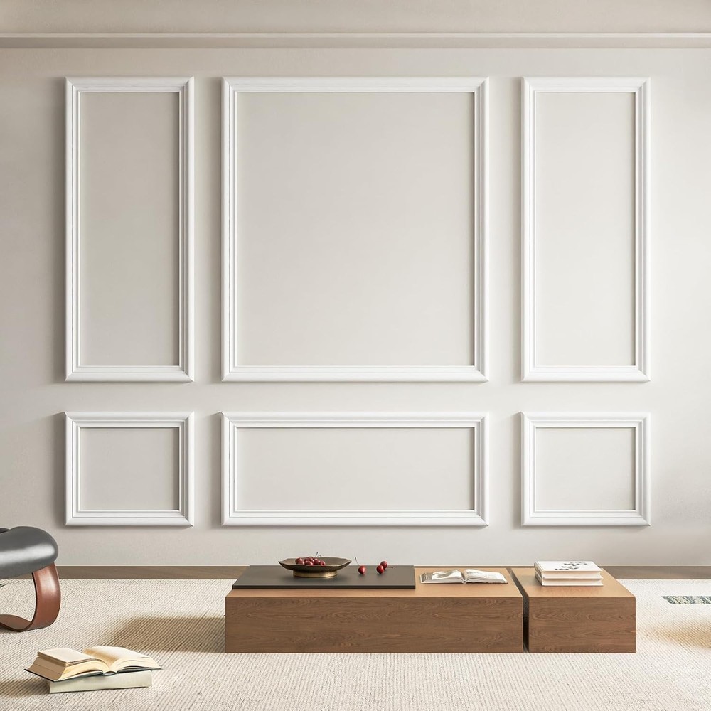 Versatile 24-Piece Wainscoting Wall Molding Panels - Easy Installation for Homes