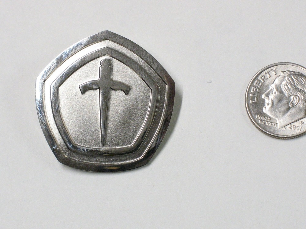 Silver Tone Sword Lapel Hat Pinback