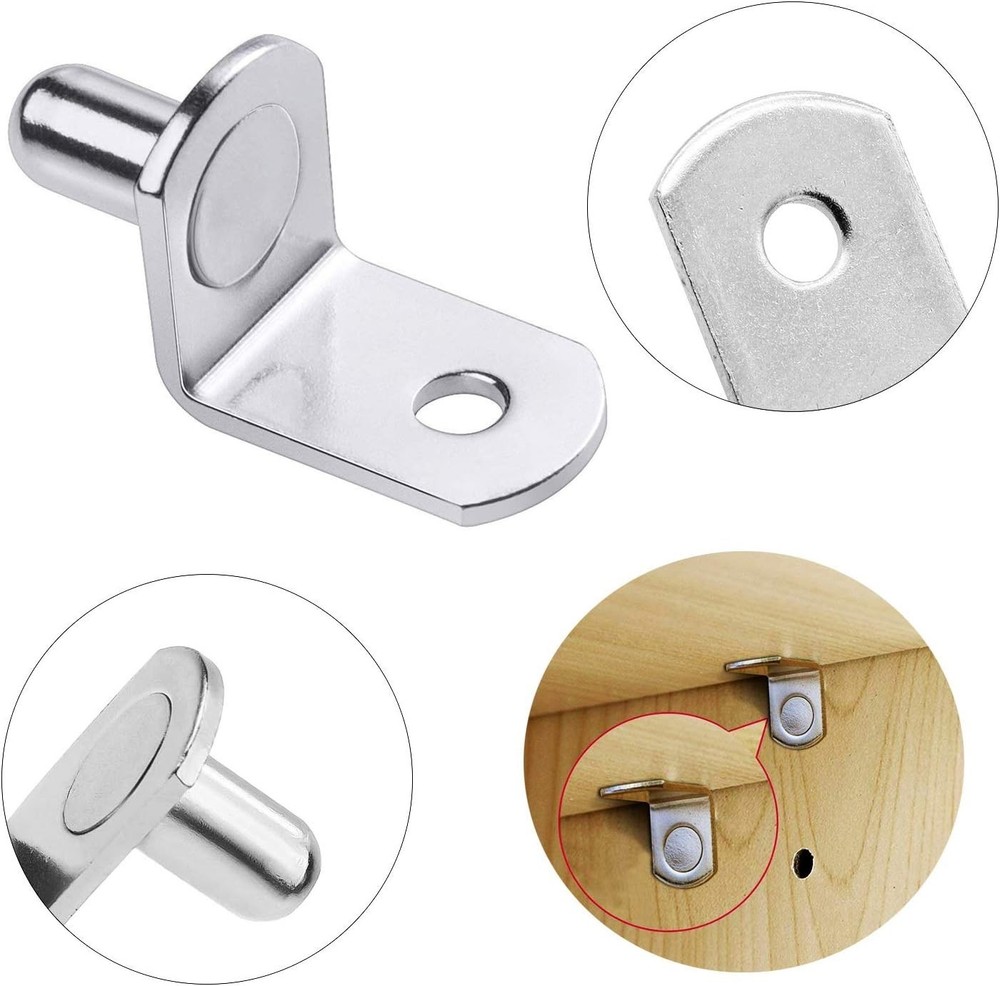 40 Pack L-Shaped Shelf Pins - Secure Support for Cabinets, Bookcases & Closets