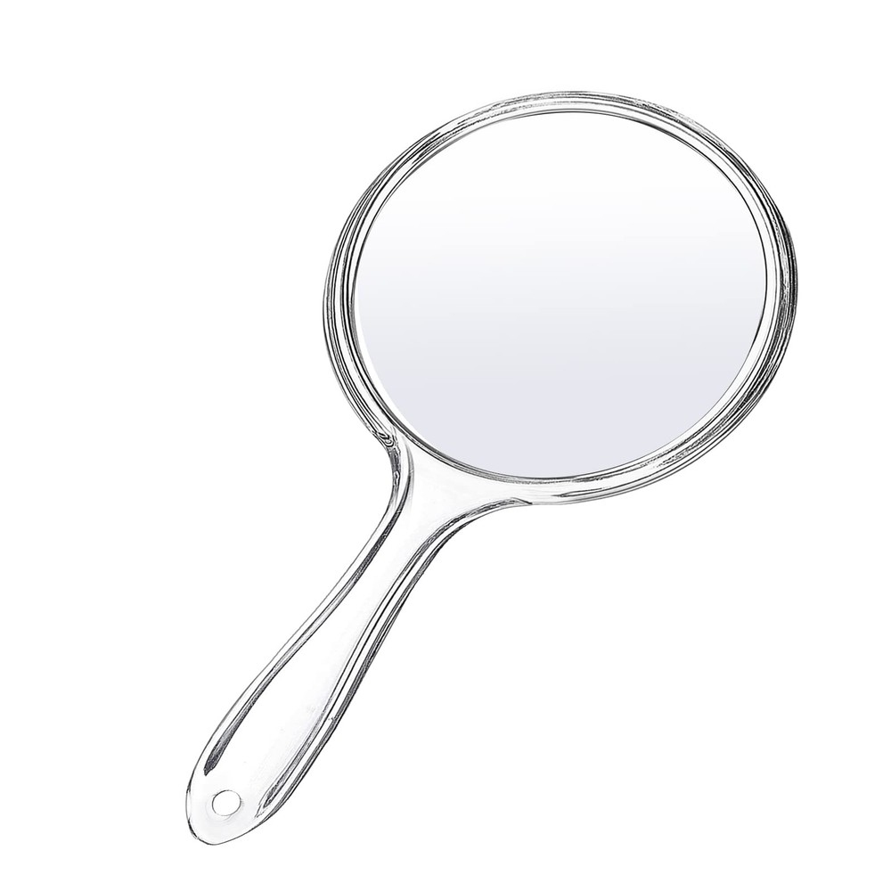 Hand Mirror Double-Sided Handheld Mirror 1X/ 2X Magnifying Mirror with Handle Tr