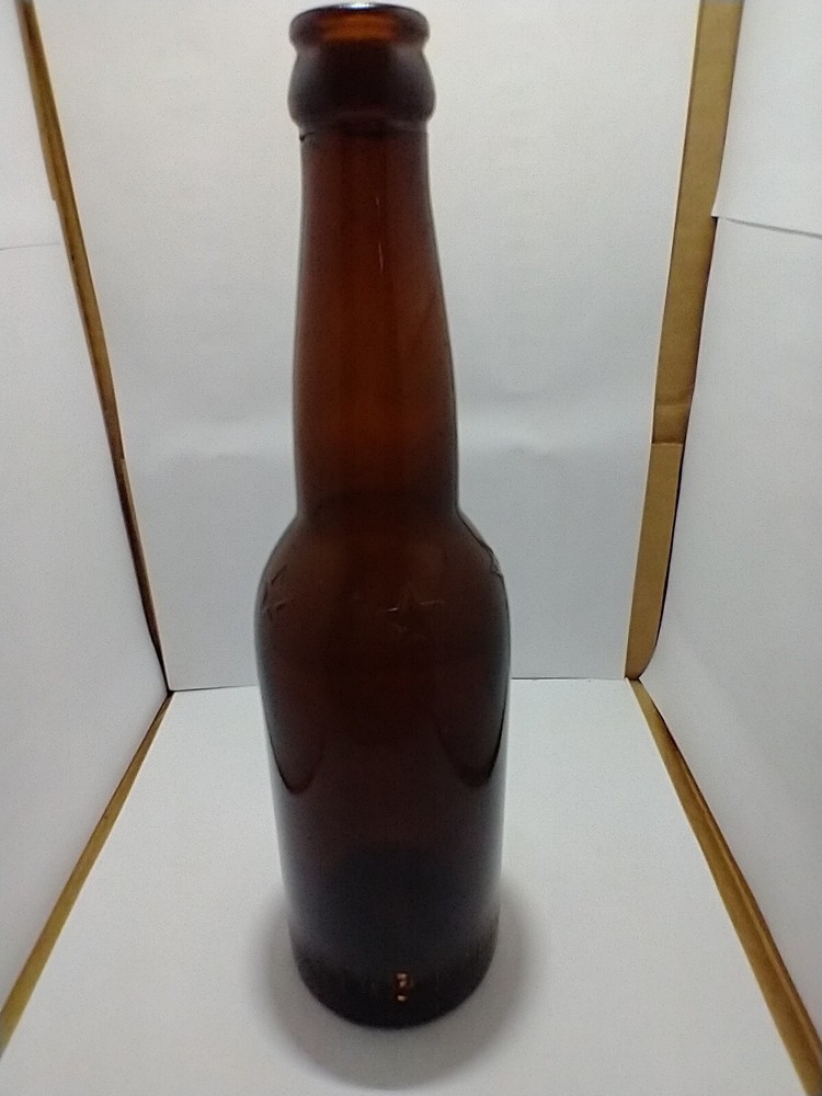 Amber Embossed Star Beer Bottle Saginaw Mi.
