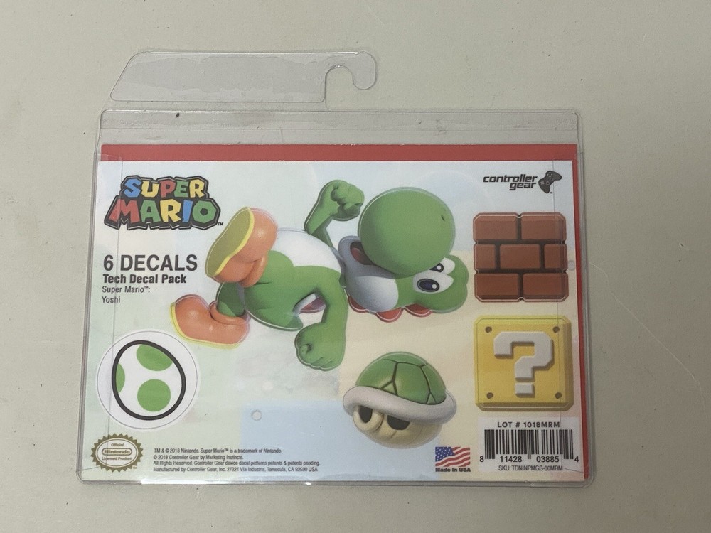 Nintendo Super Mario Tech Decal Pack 6 Decals Yoshi Sticker