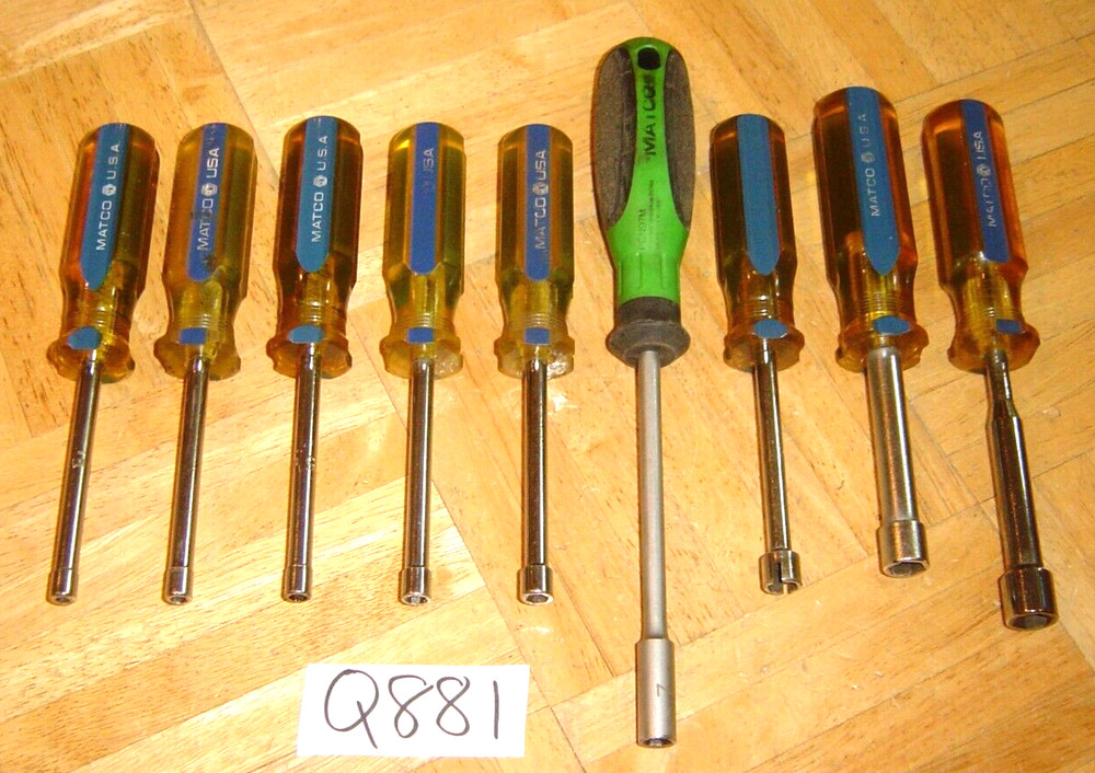 MATCO TOOLS 9 PIECE METRIC NUT DRIVER SET 4MM TO 11MM