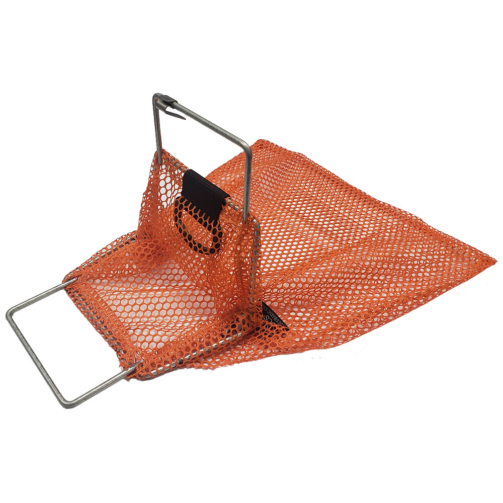 10x16 Mini Galvanized Wire Handle Mesh Catch Bag with D-Ring