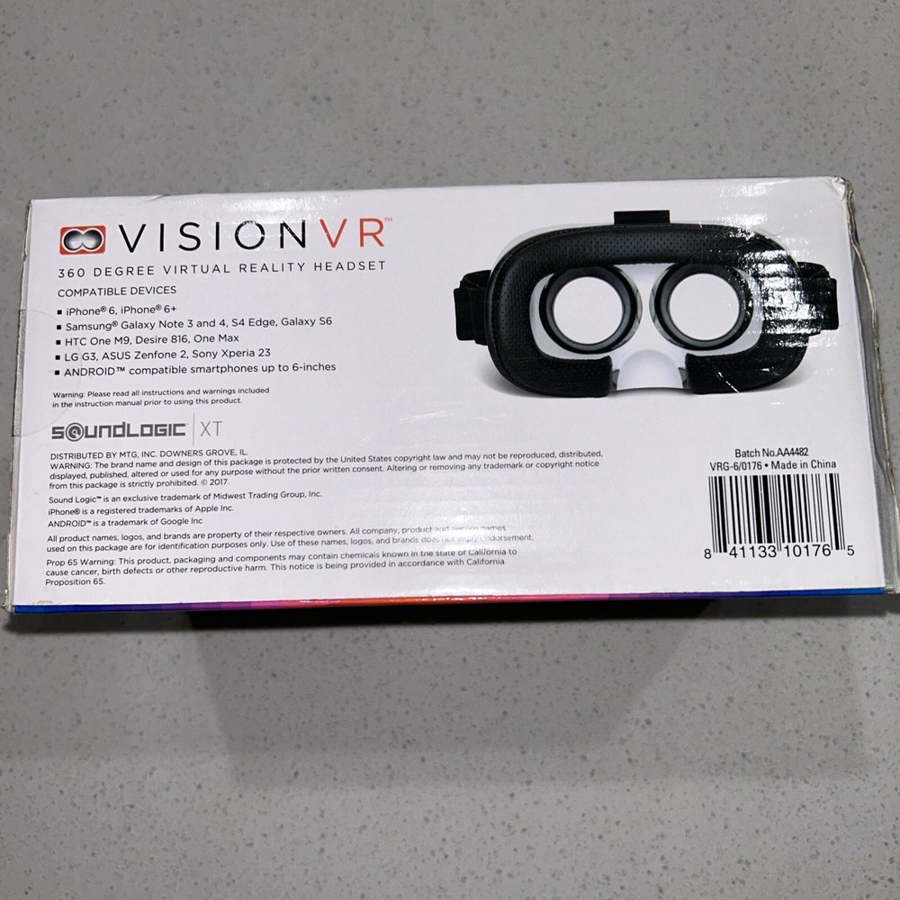 NEW VISION VR 360 DEGREE VIRTUAL REALITY HEADSET FOR iPHONE AND ANDROID DEVICES