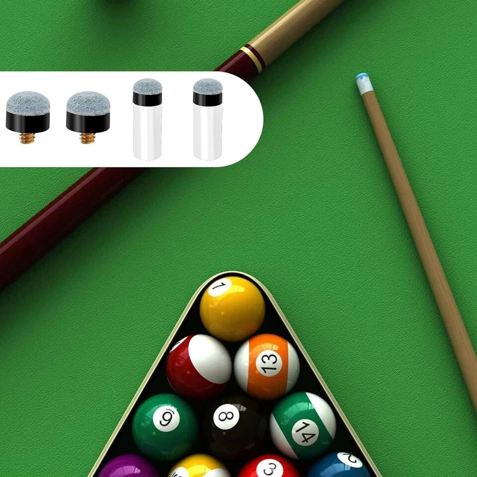 Teaaha 10PCS Pool Stick Tips 12mm Slip on Cue Soft Grey Billiard...