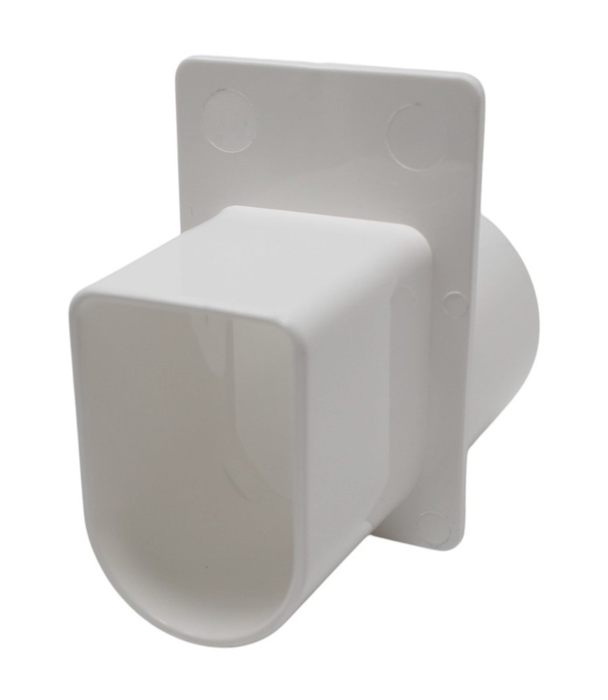 White Universal End Adapter for Deck Channel Drains