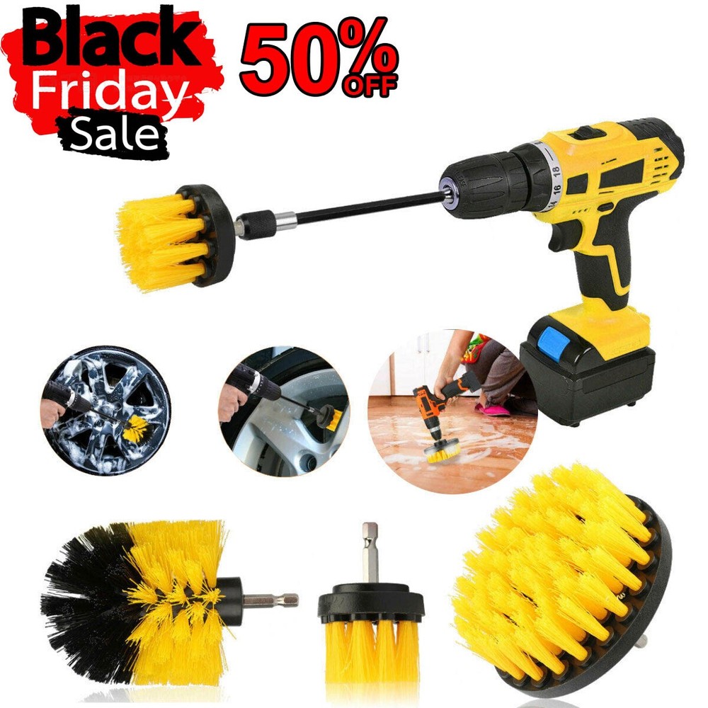 Drill Brushes Set, Electric Spin Scrubber with 3 Replaceable Drill Brush Heads