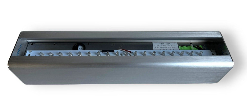 900E LED Exit Sign Edge Lit Red Letters Single Face Battery Backup