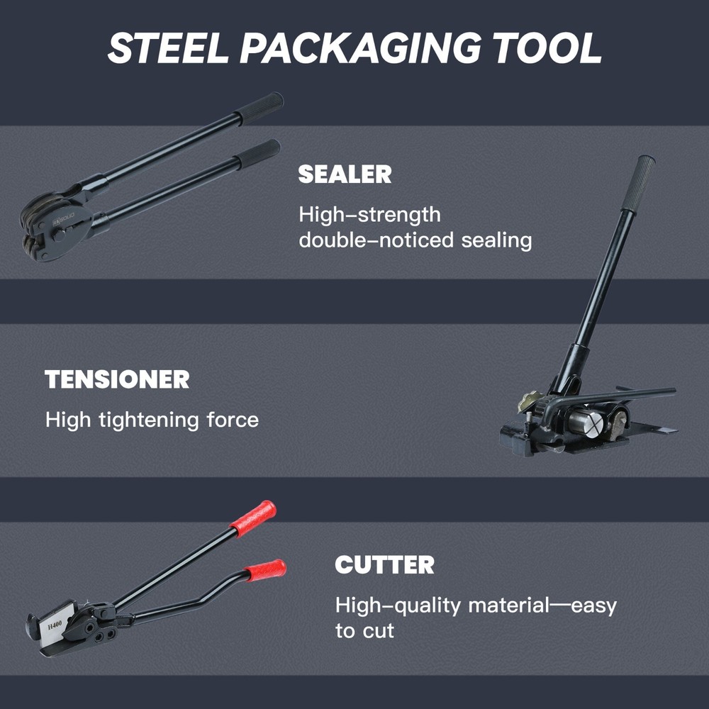 U.S. Solid Steel Strapping Kit Tool Set Pallet Packaging Strapping Banding Kit