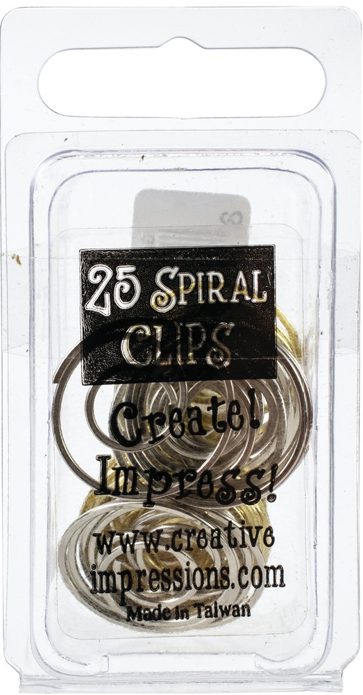 Creative Impressions Metal Spiral Clips .75" 25/Pkg-Gold & Silver