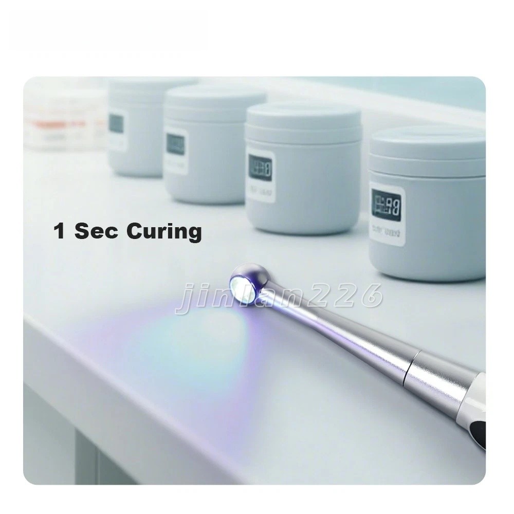 Dental Cordless LED Curing Light 4 Modes 1 Second Light Lamp Metal Head