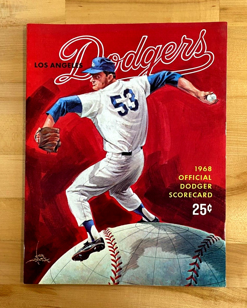 1968 LA Dodgers vs New York Mets Scored Program
