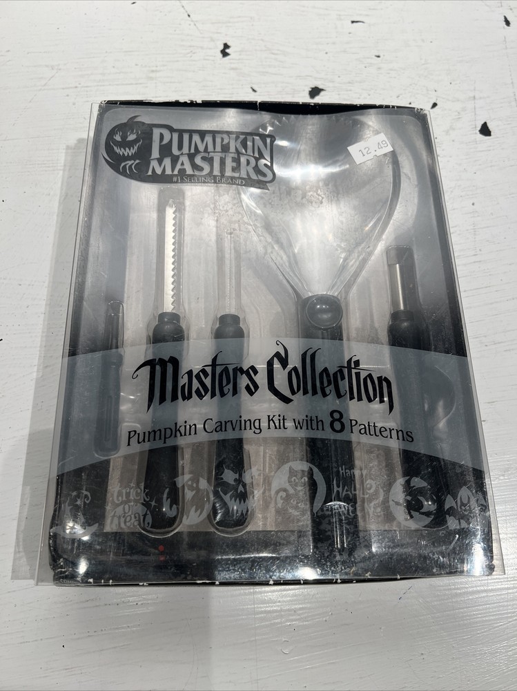 Pumpkin Carving Kit Set 5 Tools 8 Patterns Stainless