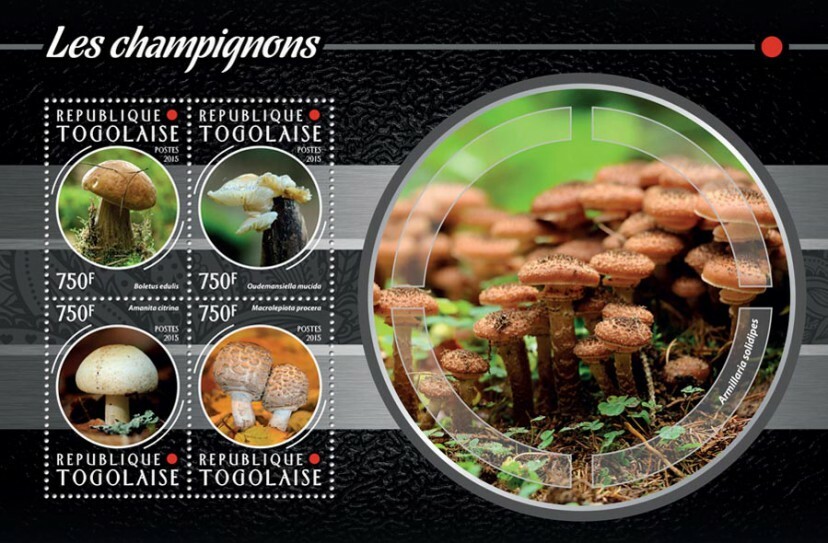 2015 TOGO MNH. MUSHROOMS   Y&T Code: 4478-4481  |  Michel Code: 6629-6632