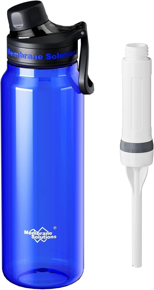 1060mL Water Filter Bottle, 2*Replaceable Filters for Daily Hydration Travel