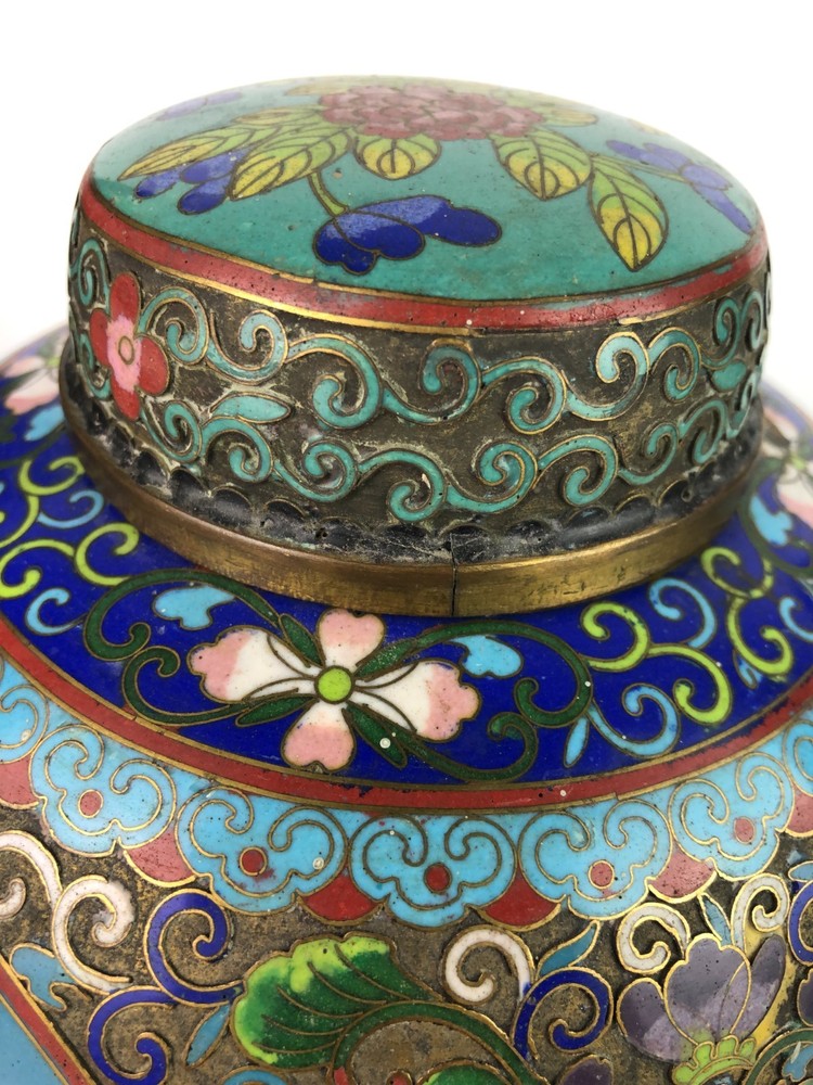 Vintage Chinese Cloisonne Ginger Jar