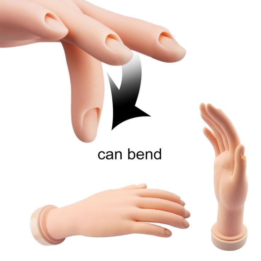 Pro Practice Nail Art Hand Soft Training Display Model Hands Flexible Silicone
