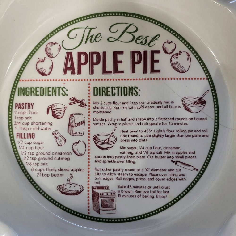 Dei Stoneware Recipe Pie Plate