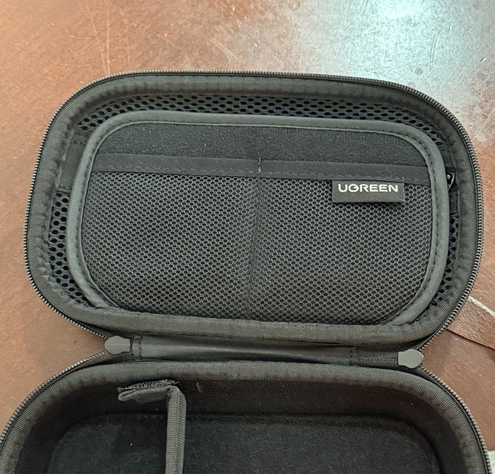 Ugreen Double Sided Hard Shell Travel Tech Organizer Double Zipper Handle Gray