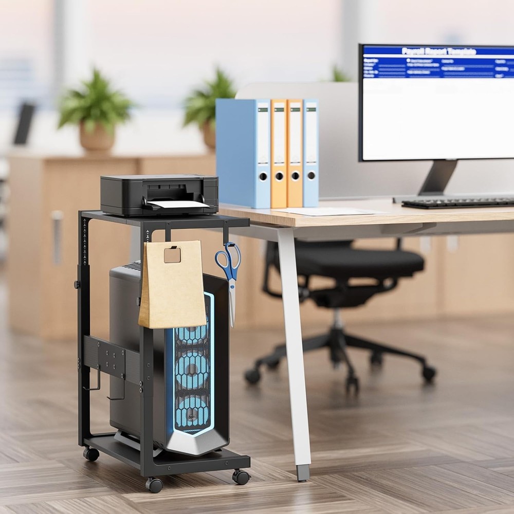 JANE EYRE PC Tower Stand Adjustable CPU Holder w/ Power