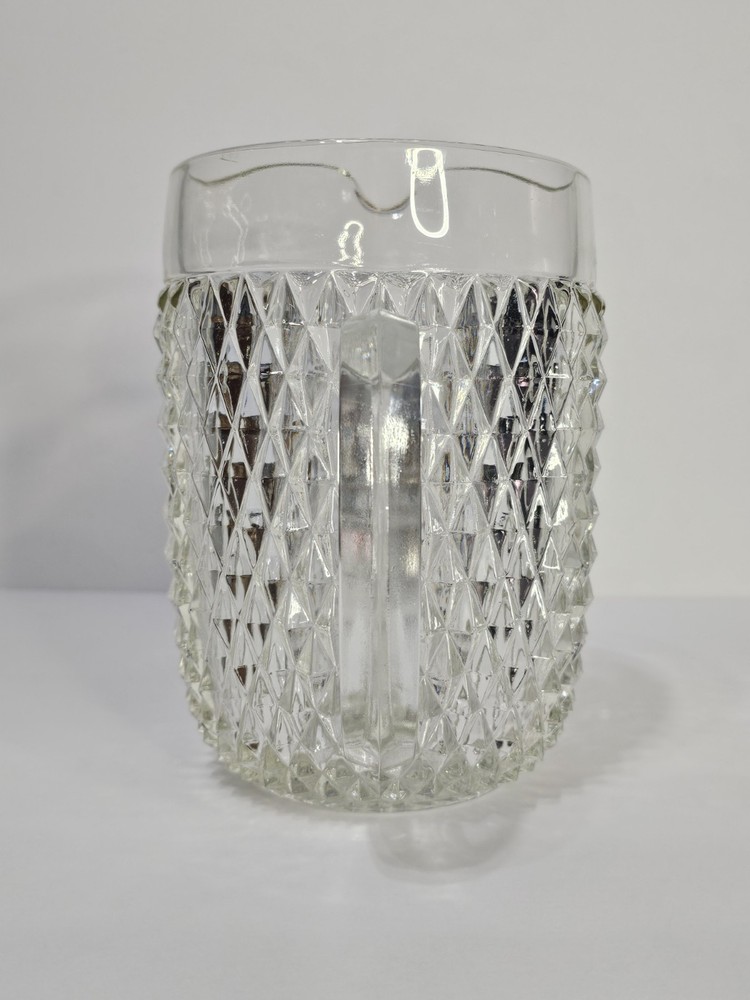 Vintage Indiana Glass Co Diamond Point Pattern Pitcher 52oz