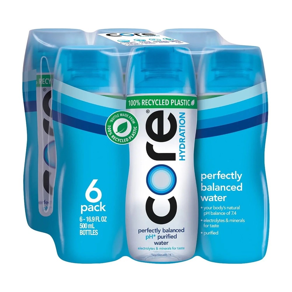 CORE Hydration Perfectly Balanced Drinking Water, 0.5 L bottles, 6 Count