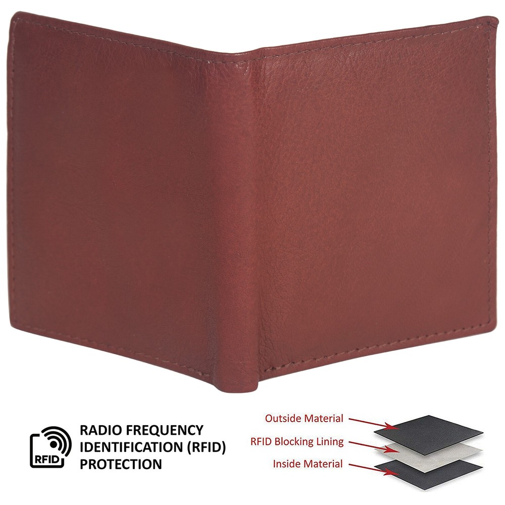 Cross Folded ID Card Case - BROWN Leather