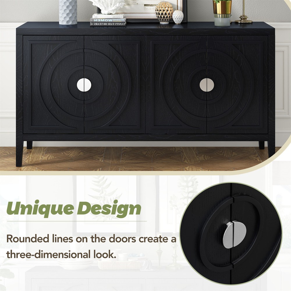 Sideboard Kitchen Buffet Storage Cabinet with 2 Door and Adjustable Shelves