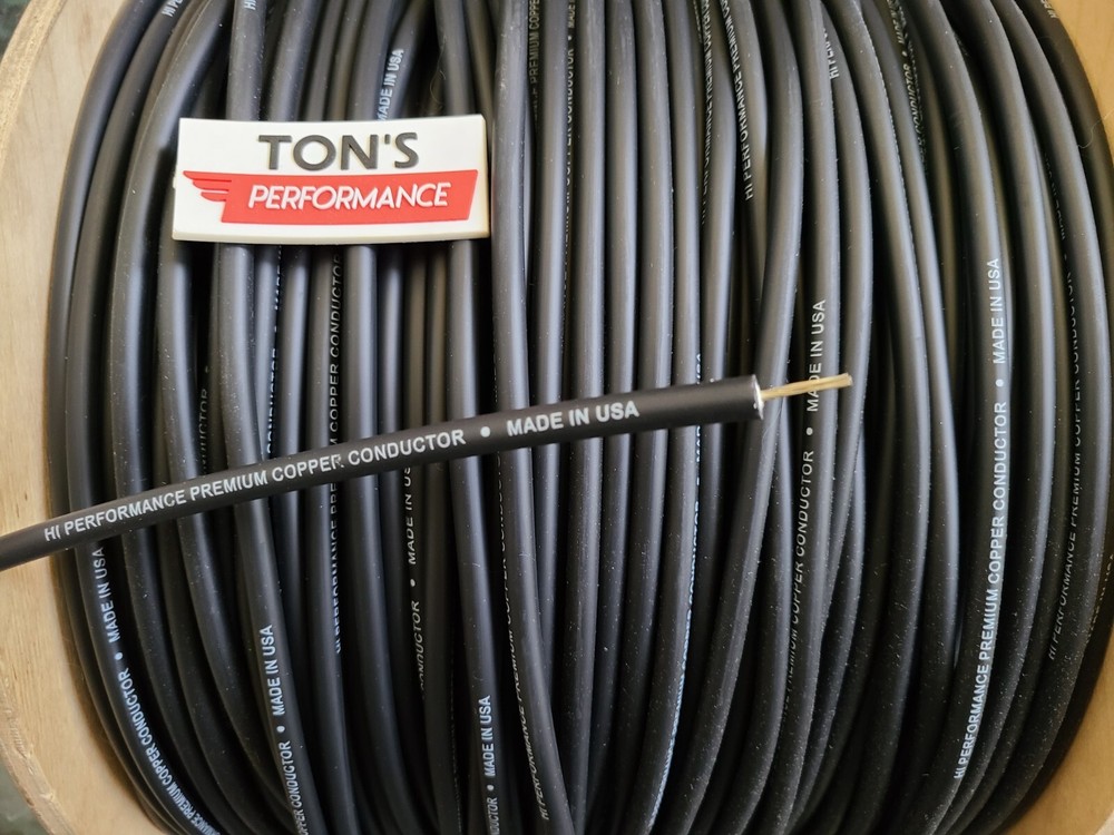 100 feet roll 7mm COPPER CORE SPARK PLUG WIRE ignition DIY SOLID BLACK rubber