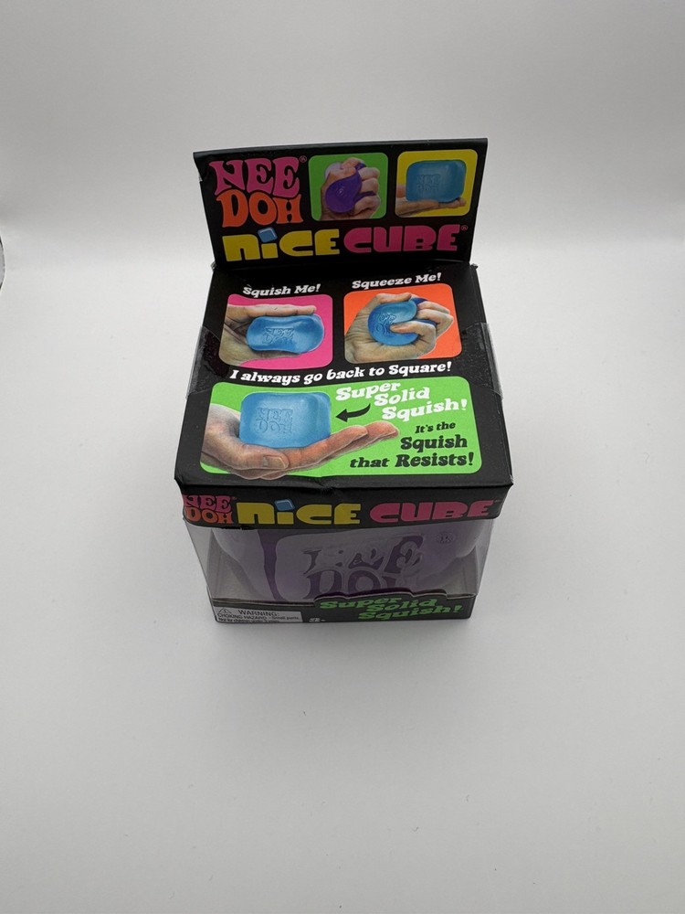 Schylling Nee Doh Nice Cube Super Solid Squish Squeeze cube Purple