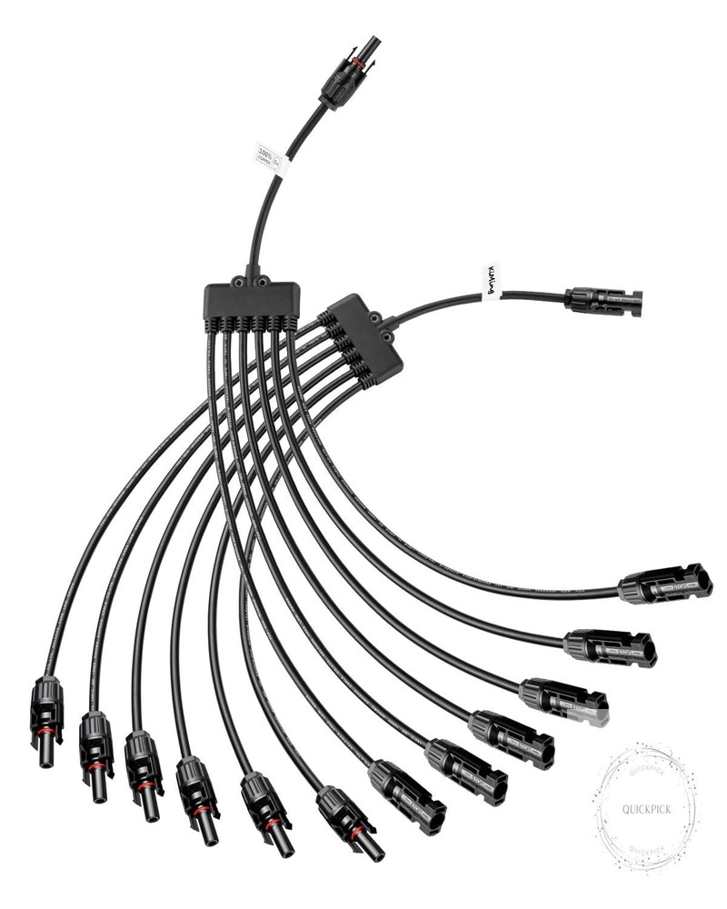 Solar Y Connector - 1 to 6 Parallel Solar Panel Connector, 63cm Extension, High