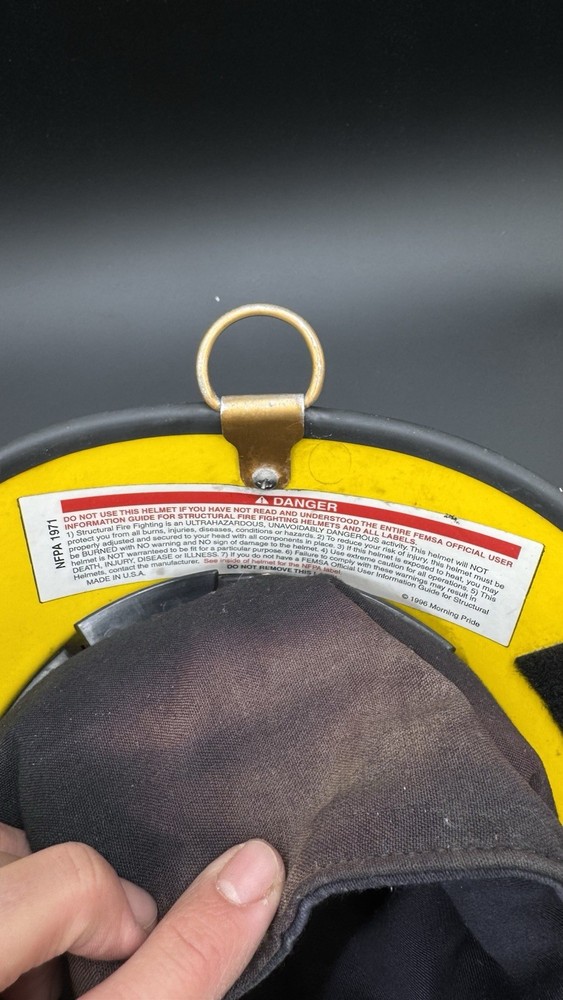 Morning Pride Firefighters Helmet With Shield Yellow Pre Owned