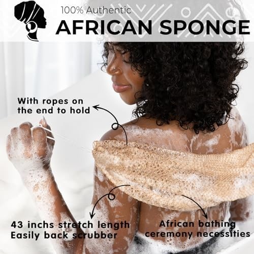 African Net Sponge, Authentic African Exfoliating Sponge, Black Owned, Back S...