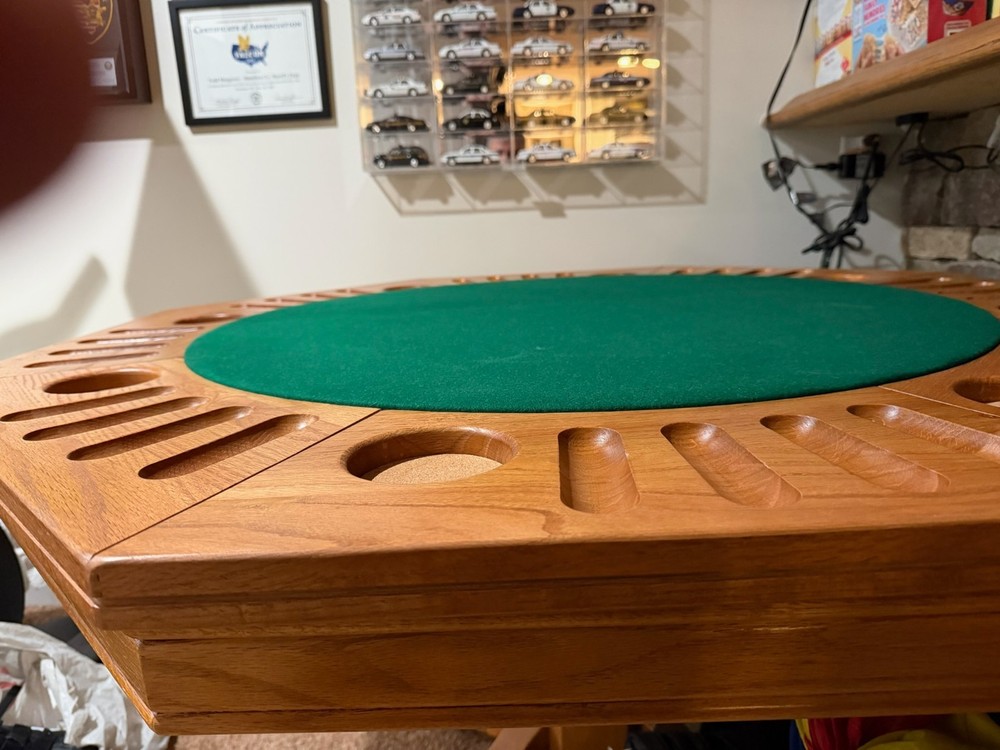Solid Wood Octagon Poker/Dining Table - Great Condition