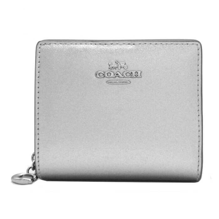 Coach Light Silver Pearlized Smooth Leather Snap Wallet (CW792) - NWT