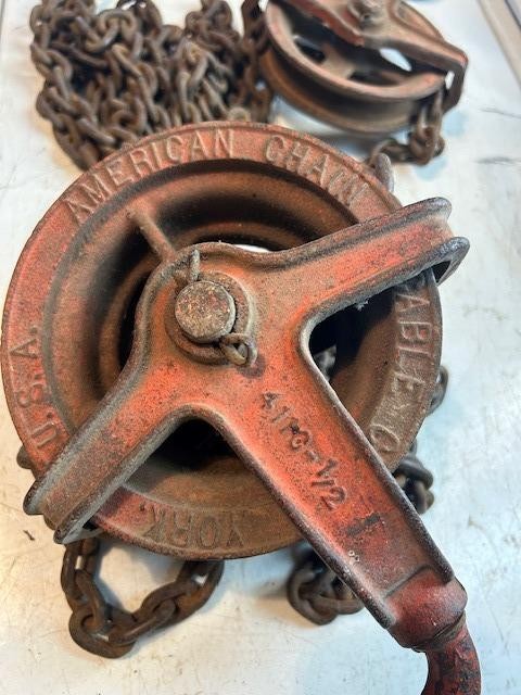 American Chain & Cable Co. Pulley 1/2 ton Wright Differential Block & Tackle
