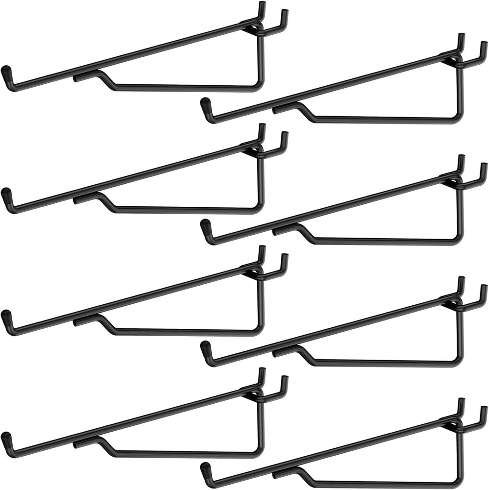 8" Pegboard Shelf Hooks, 8 Pack Black Pegboard Shelf Brackets Hooks, 1/4 Inch...
