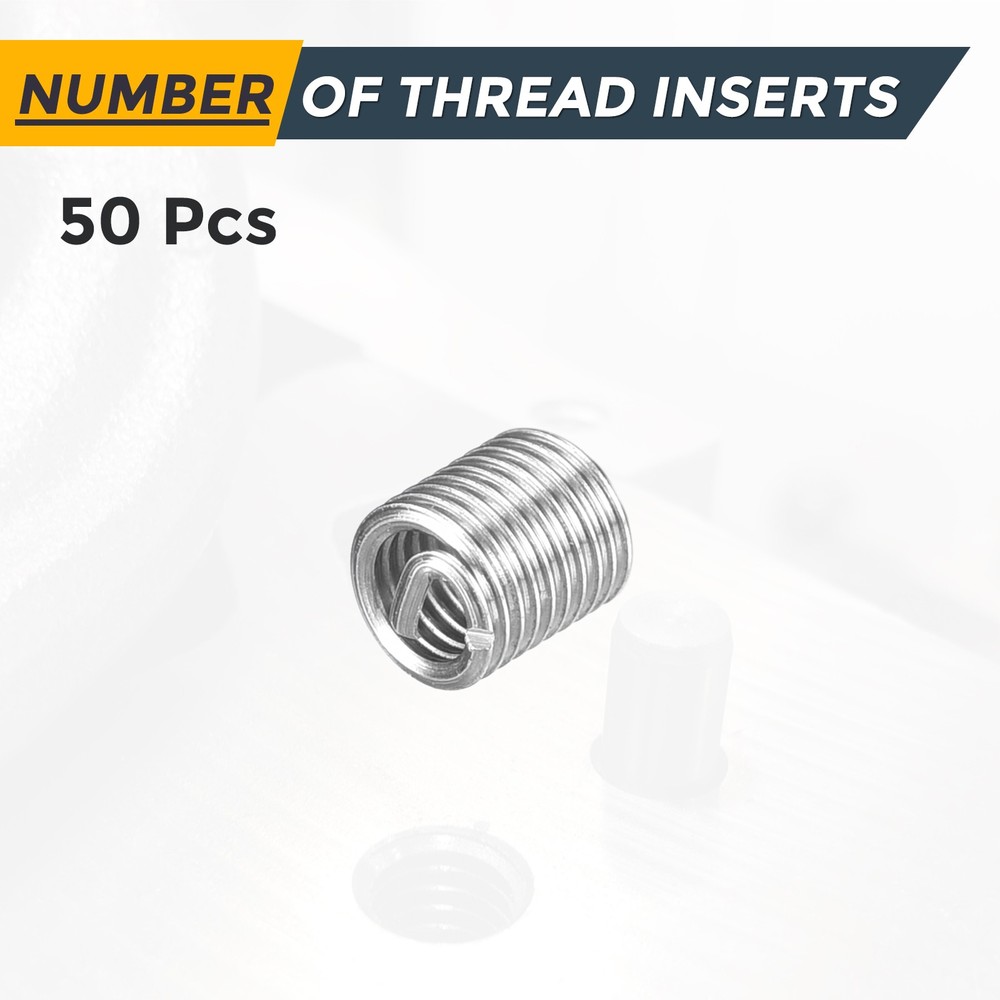 50pcs Wire Thread Inserts M2.5 x 0.45 x 2.5D Metric Helical Threaded Sleeve